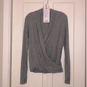lululemon Radiant LS top - grey, sz 4